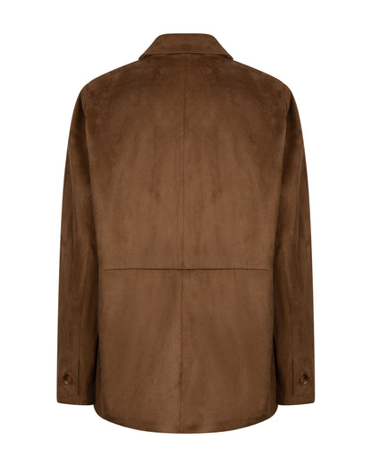 Red Button Blazer Suedine Jacket Praline