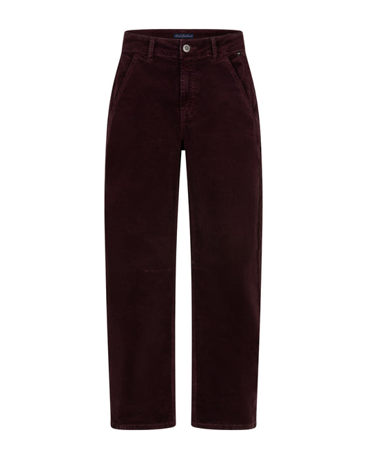 Red Button Caitlina Fine Cord Trousers Burgundy