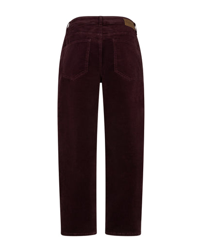 Red Button Caitlina Fine Cord Trousers Burgundy