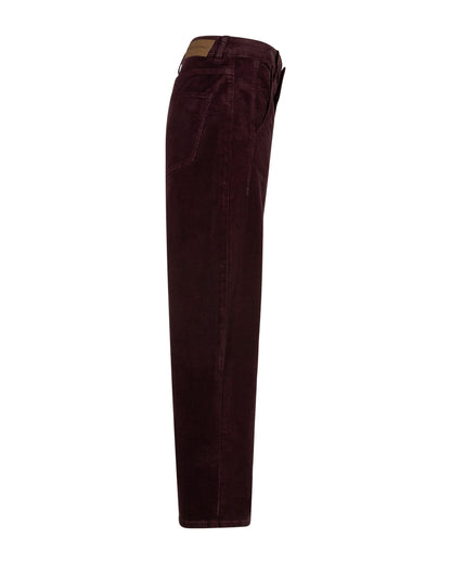 Red Button Caitlina Fine Cord Trousers Burgundy