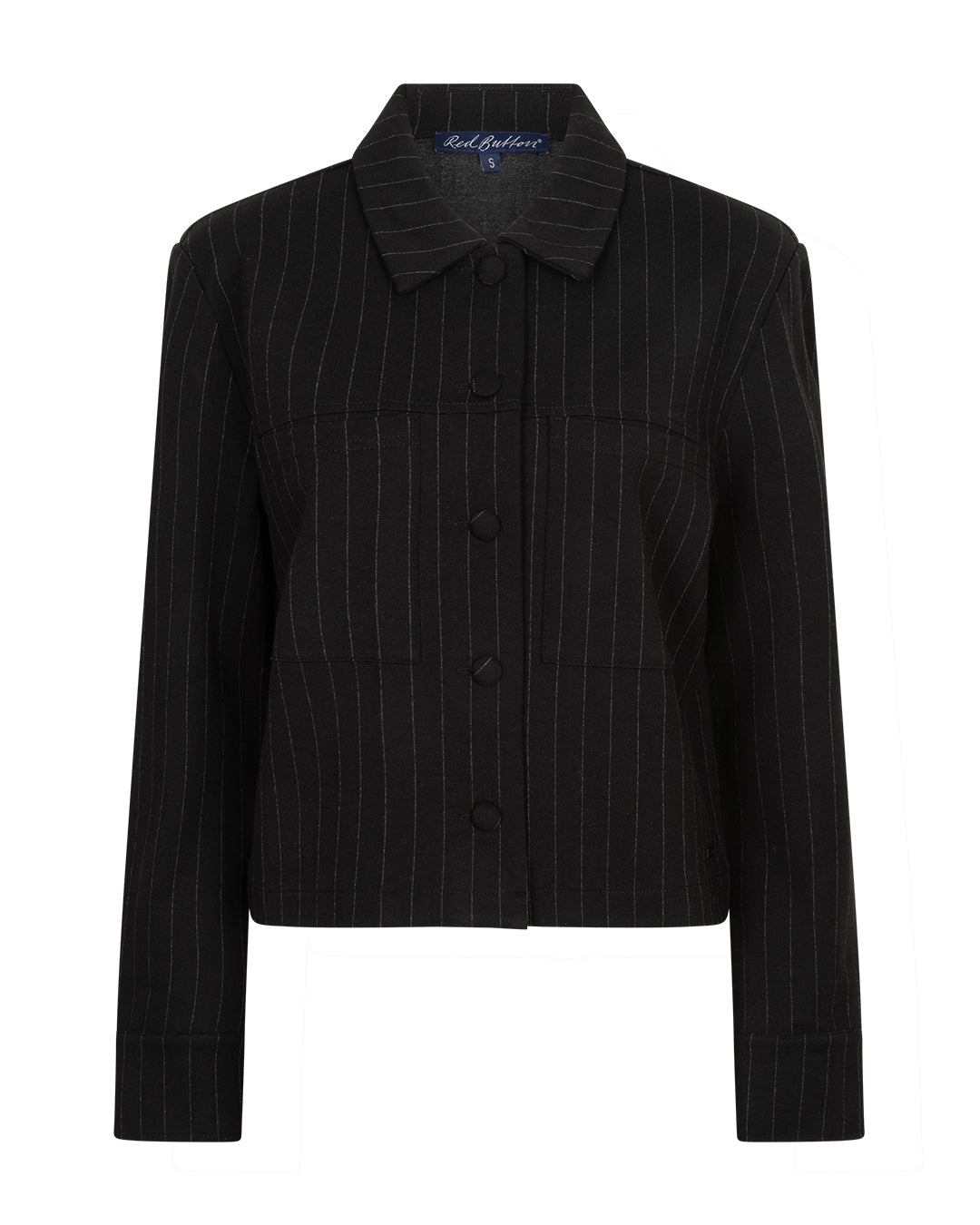 Red Button Punta Pinstripe Jacket Black
