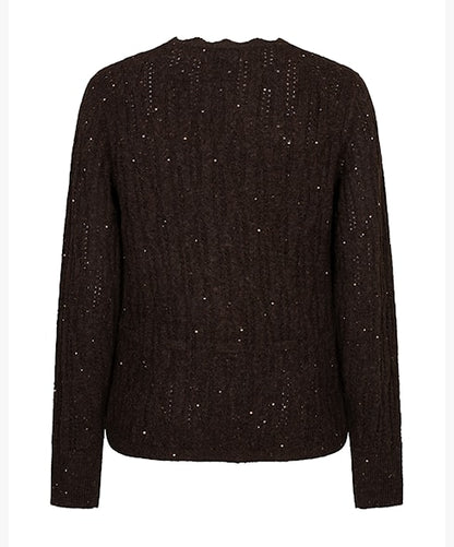 Red Button Ajour Sparkle Cardigan Espresso