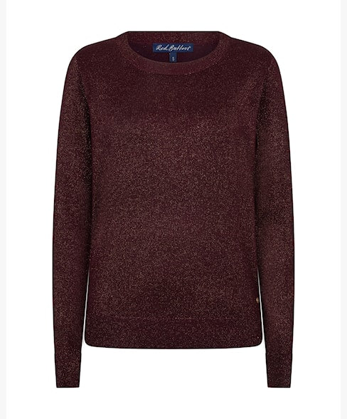 Red Button Sweet Sparkle Top Burgundy