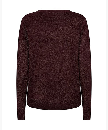 Red Button Sweet Sparkle Top Burgundy