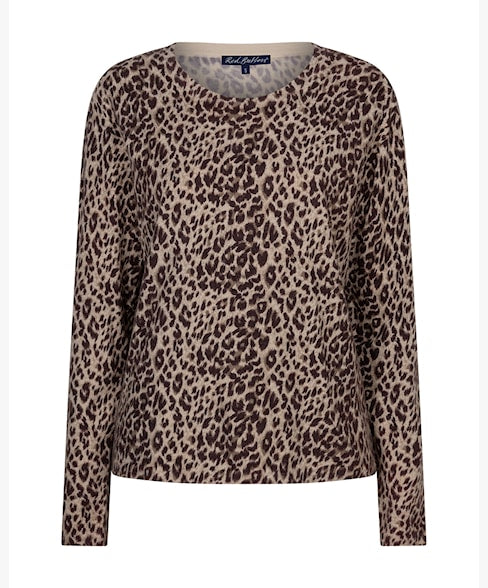 Red Button Sweet Animal Print Top Burgundy