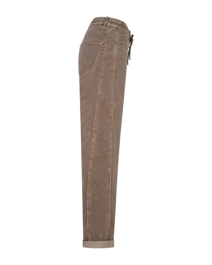Red Button Kay Cord Jog Trousers Mud