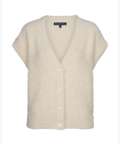 Red Button Fuzzy Top Cream