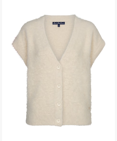 Red Button Fuzzy Top Cream