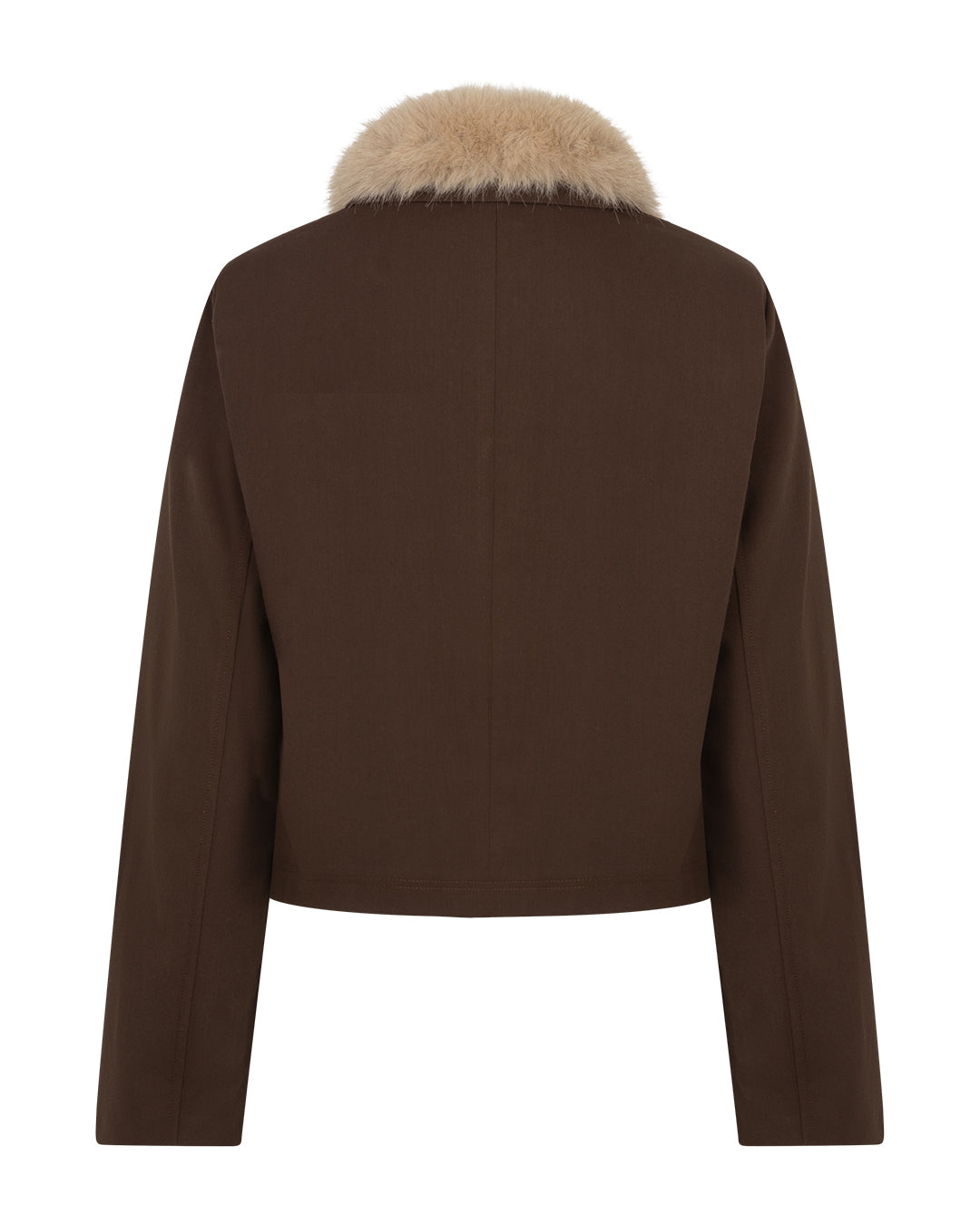 Red Button & Fur Colour Jacket Brown