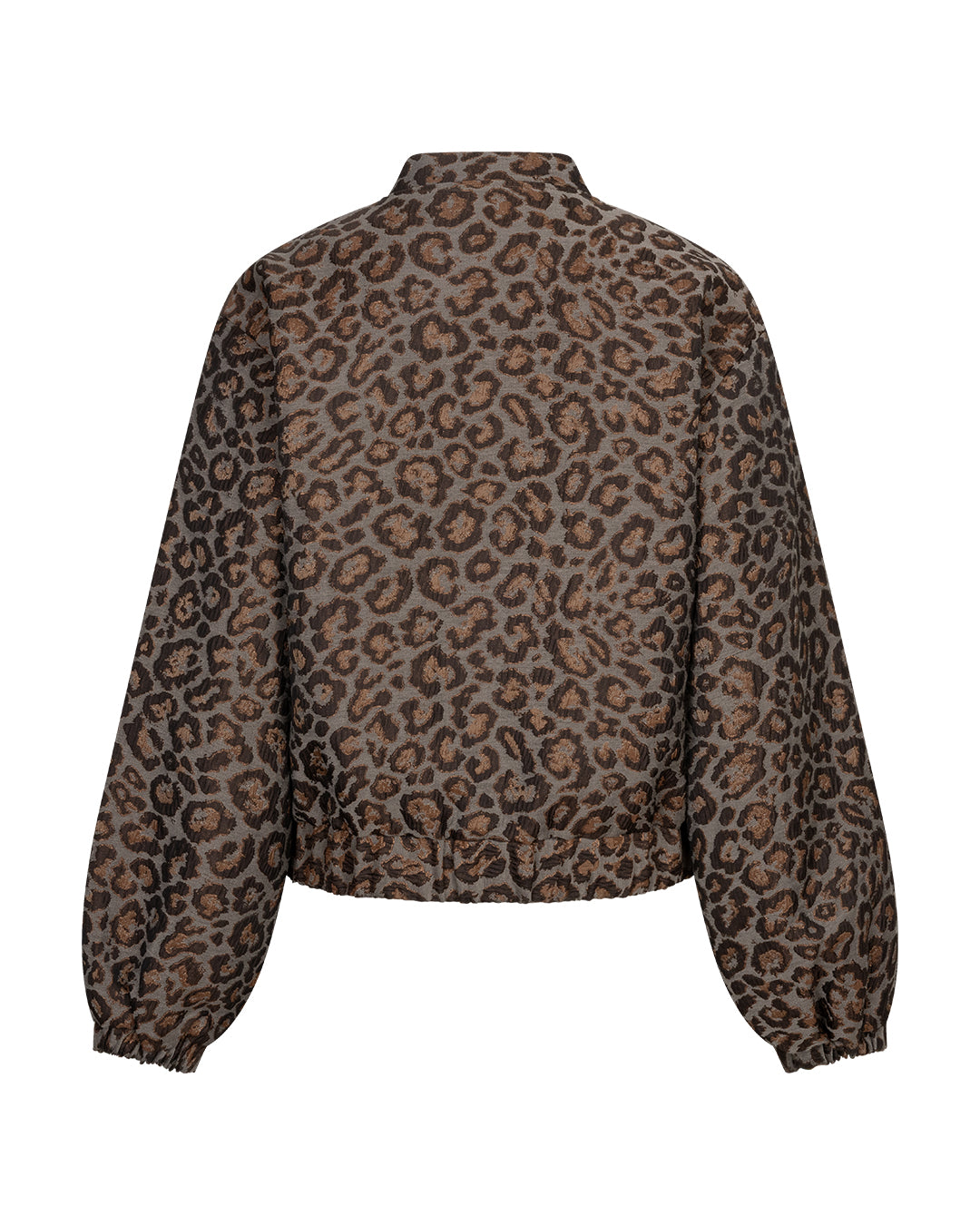 Red Button Bomber Jacquard Lurex Jacket Grey Brown