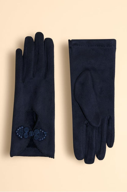 AW24 Powder Suki Faux Suede Gloves