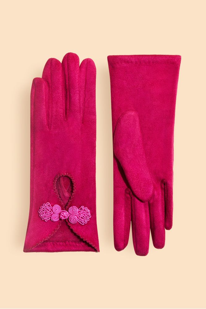 AW24 Powder Suki Faux Suede Gloves