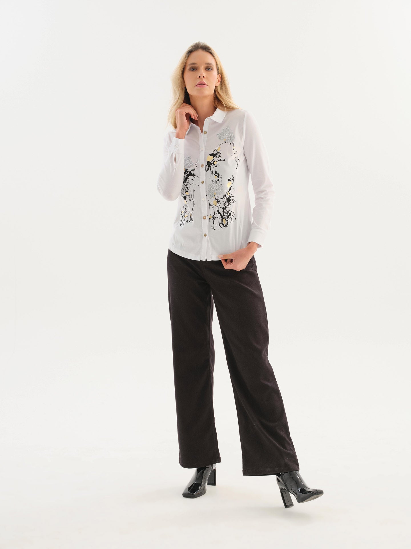 Dolcezza Abstract Floral Print Blouse 76263