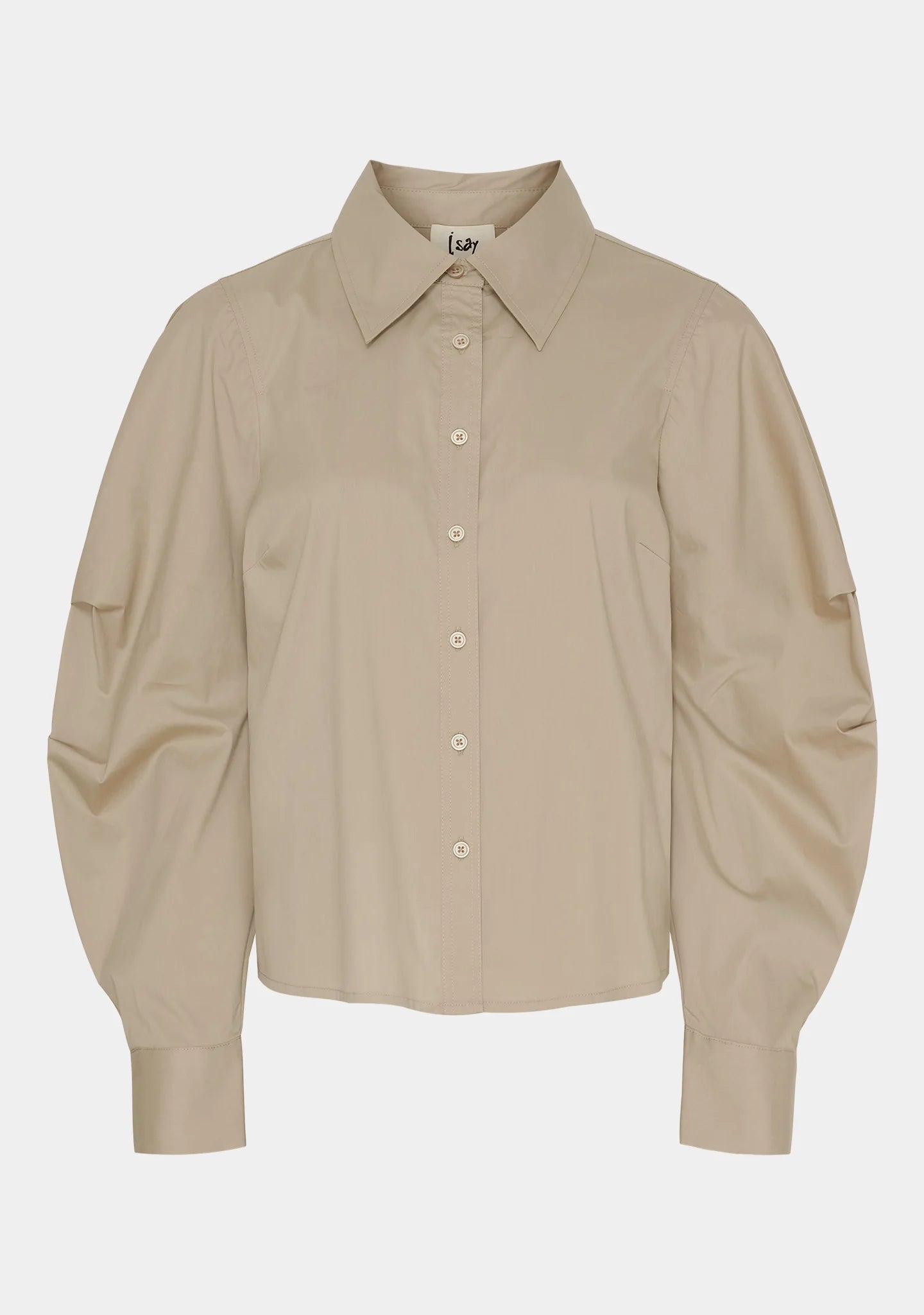 I Say Sigga Sleeve Shirt-Light Taupe