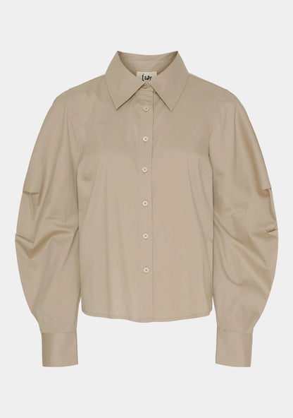 I Say Sigga Sleeve Shirt-Light Taupe
