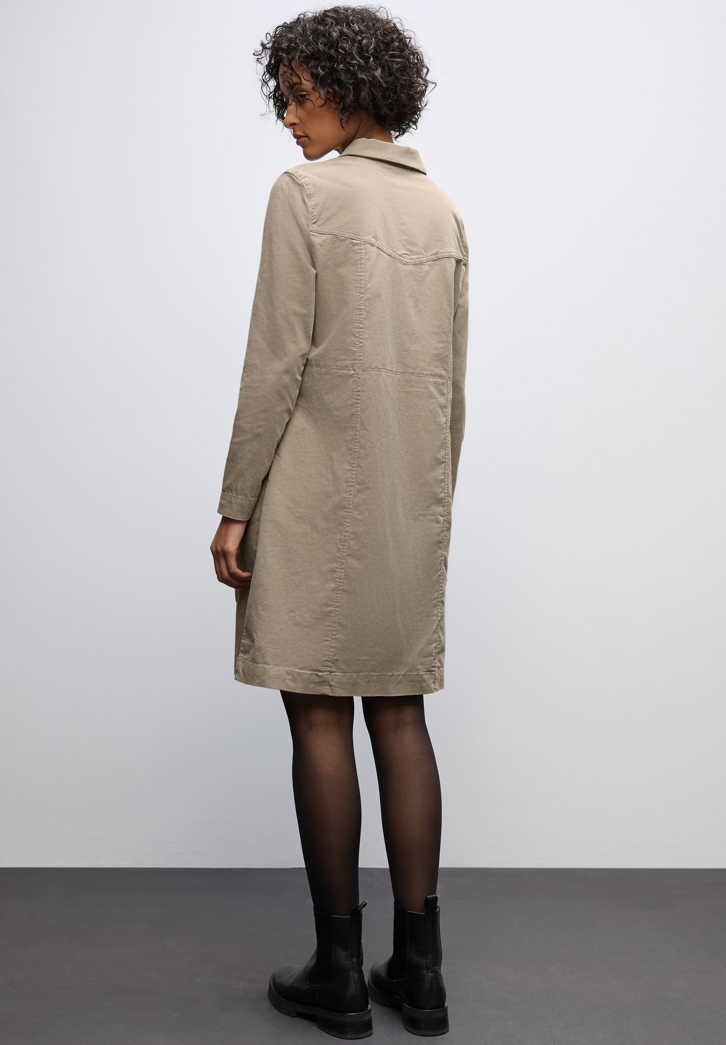 Street One Beige Corduroy Dress
