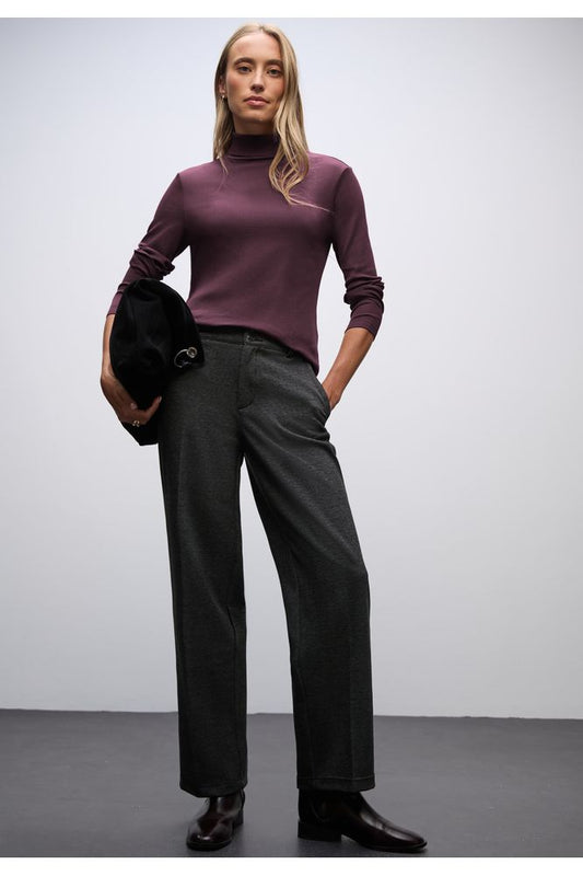 STREET ONE Rib Roll Neck Top