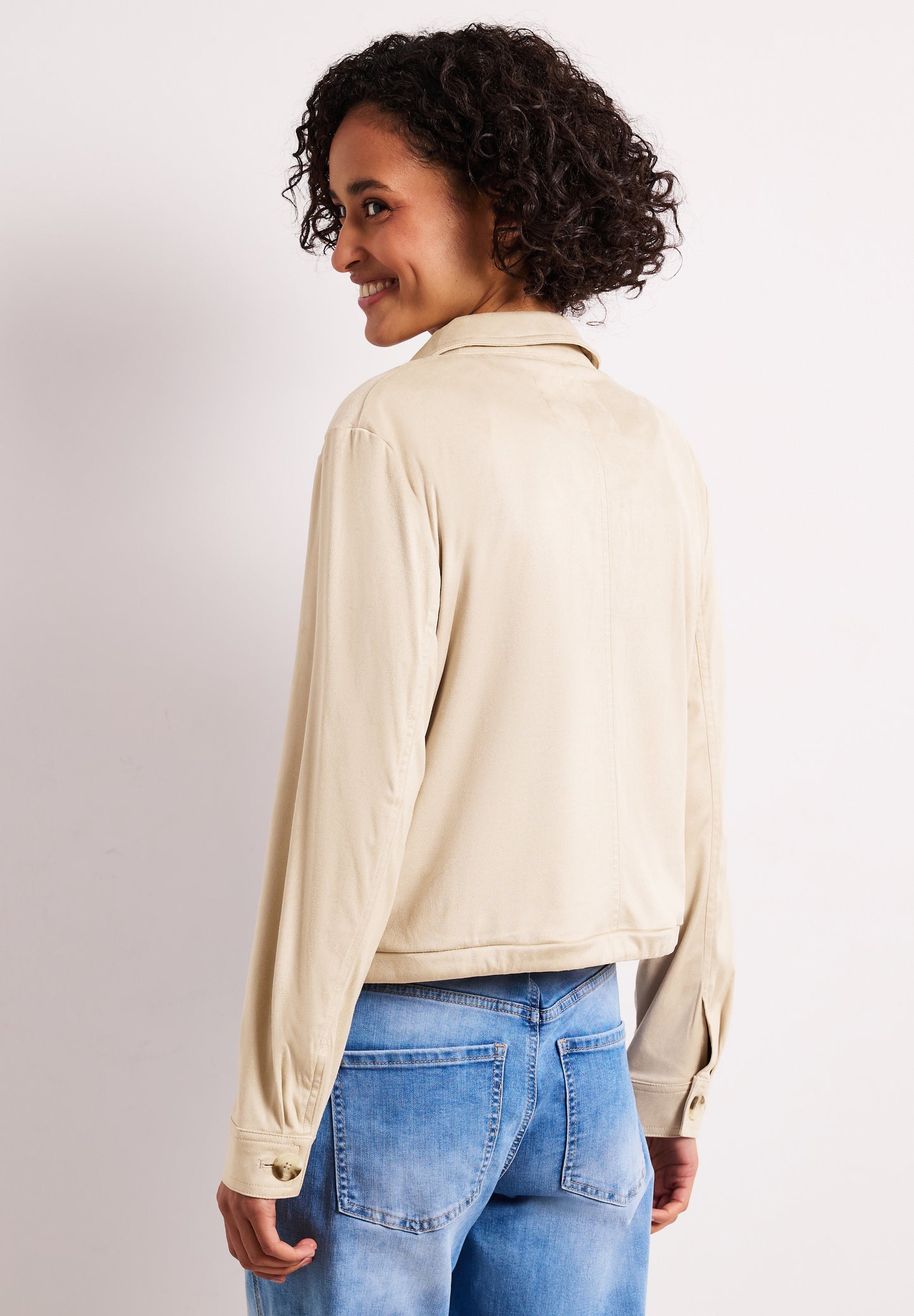 Street One Short Velour Jacket Clay Sand
