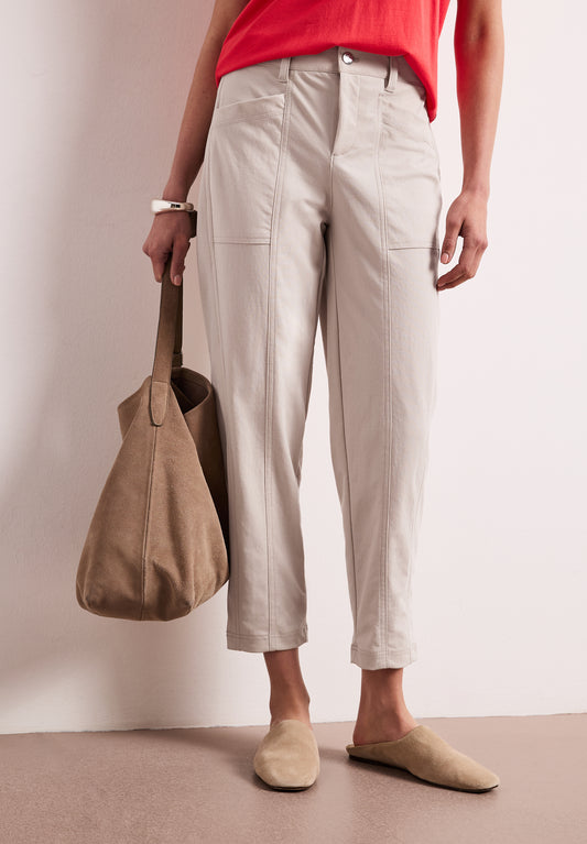Street One Barrel Leg Trouser-Clay Sand