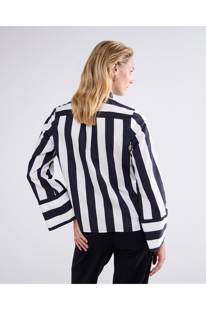 AW24 SUMMUM Striped Bow Blouse