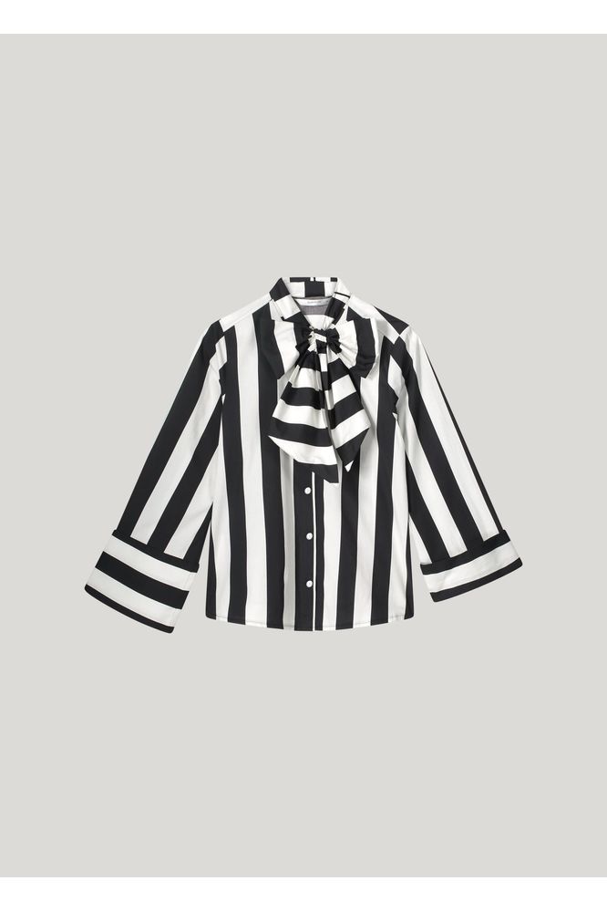 AW24 SUMMUM Striped Bow Blouse