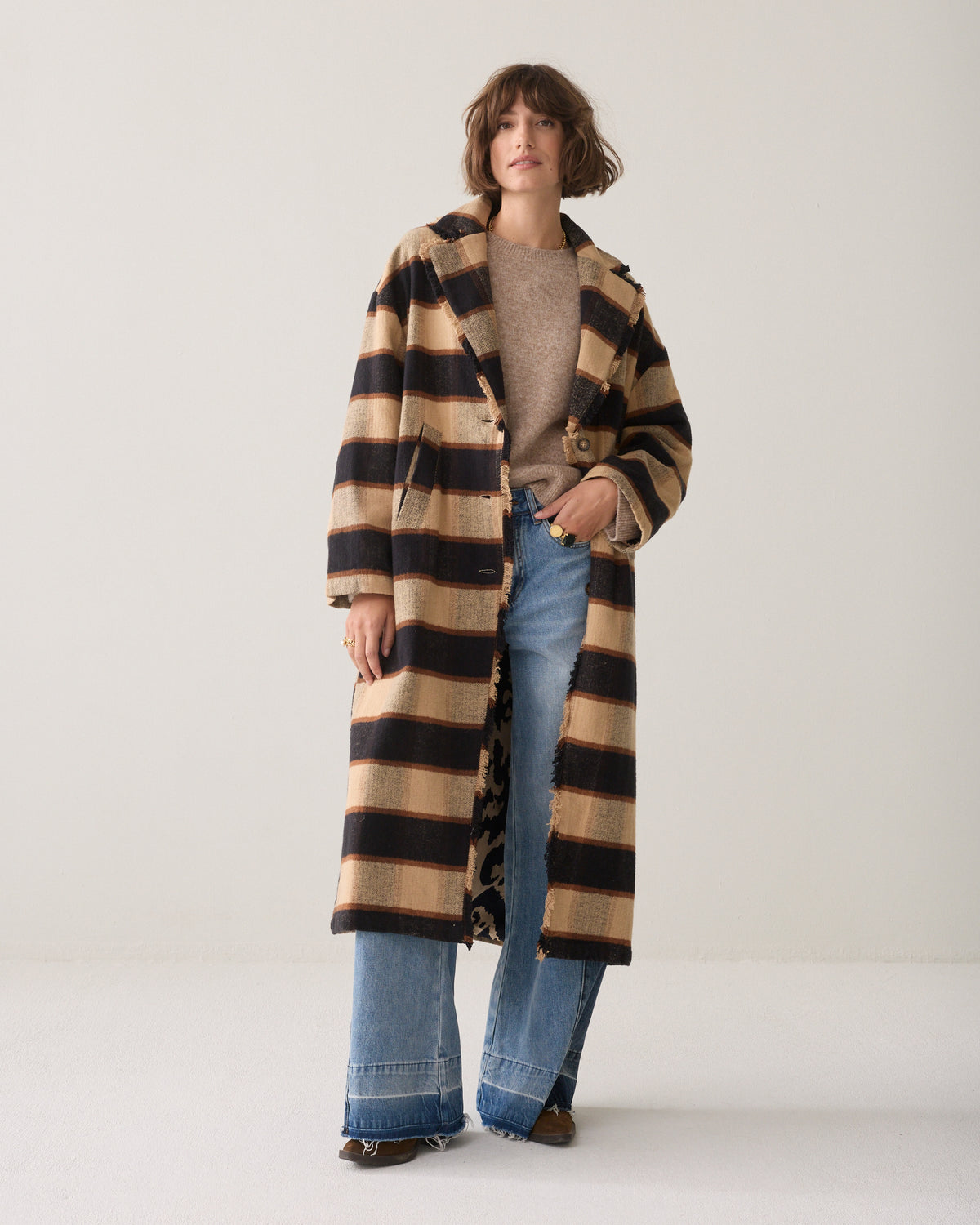 Summum Heavy Check Coat Multicolour