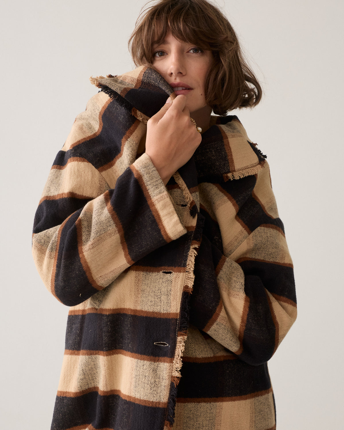 Summum Heavy Check Coat Multicolour