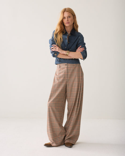 Summum Check Goji Berry Trousers Multicolour
