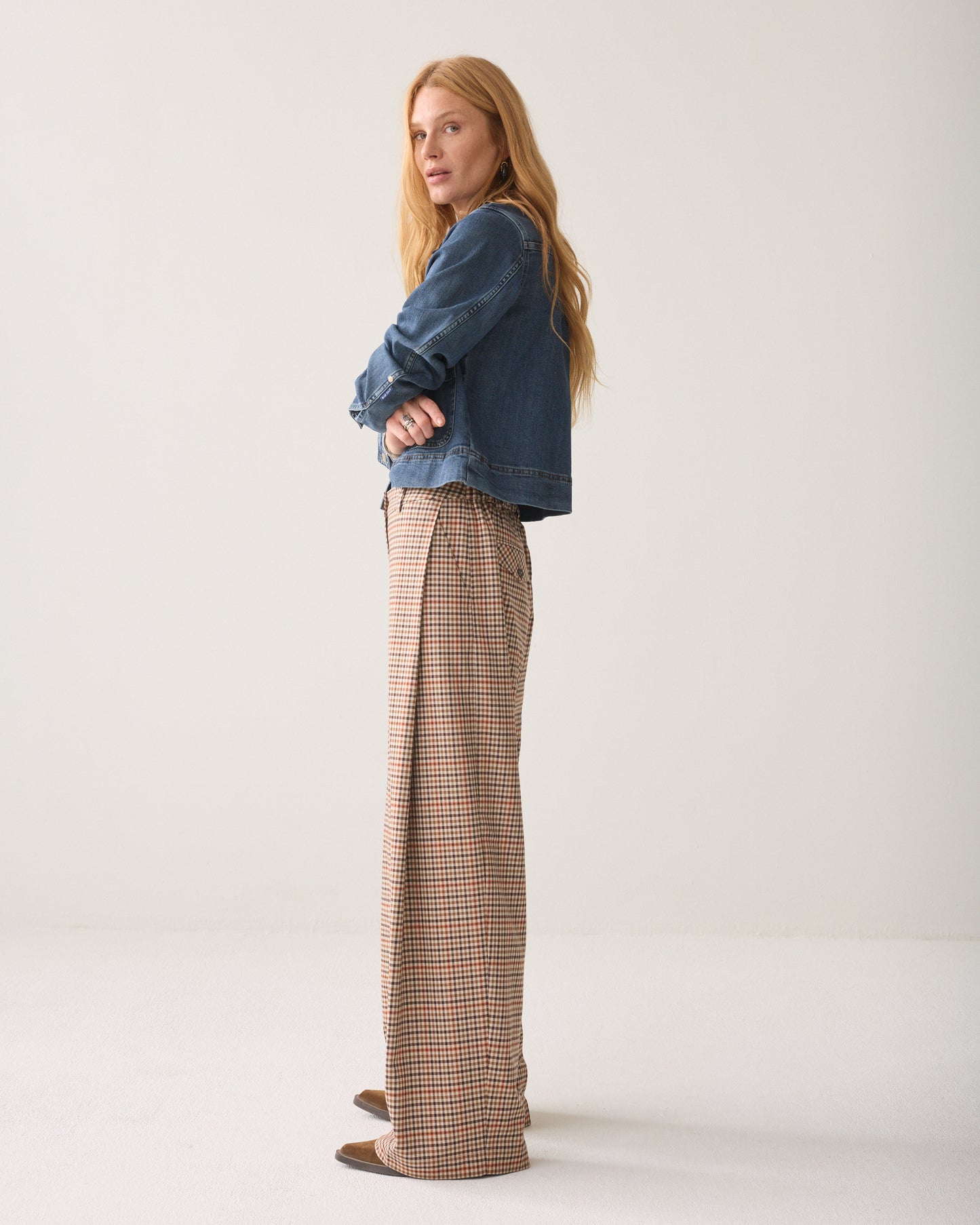 Summum Check Goji Berry Trousers Multicolour