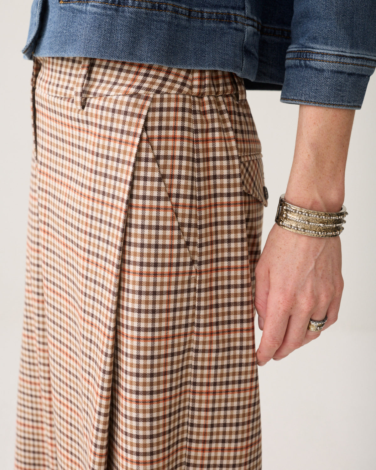Summum Check Goji Berry Trousers Multicolour