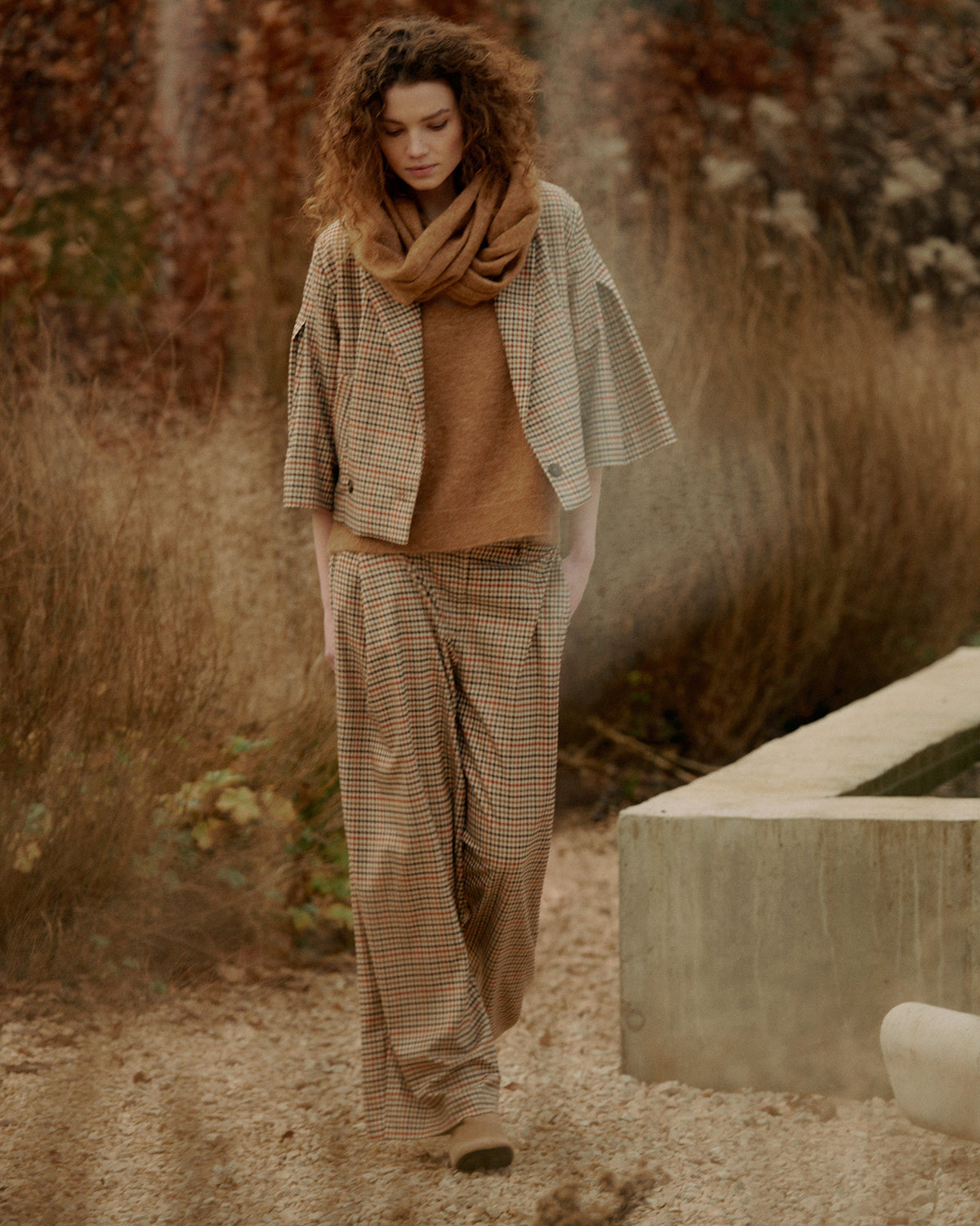 Summum Check Goji Berry Trousers Multicolour