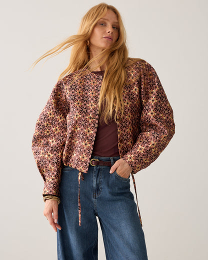 Summum Jacquared Lurex Jacket Dark Burgundy