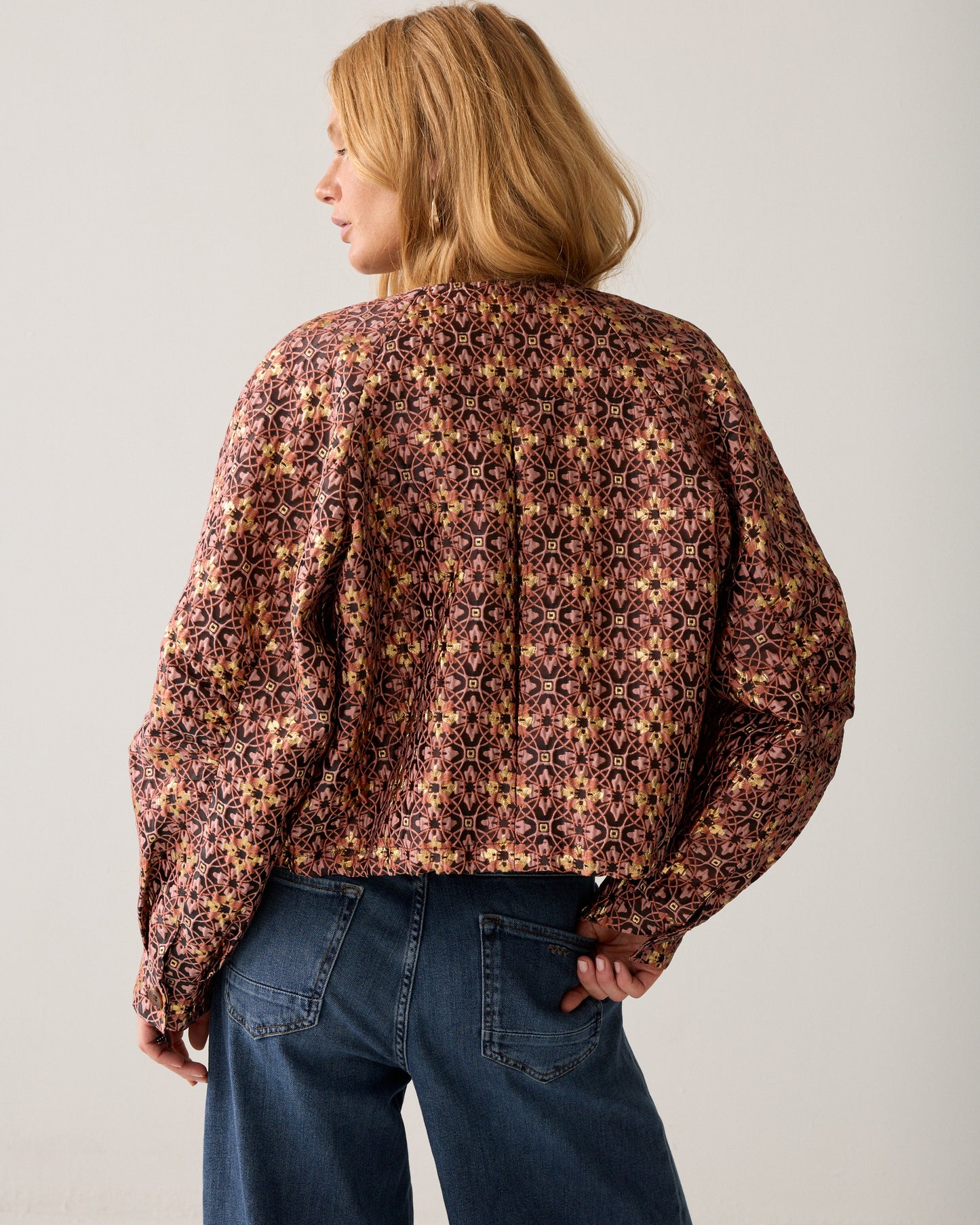 Summum Jacquared Lurex Jacket Dark Burgundy