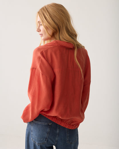 Summum V Neck Top Goji Berry