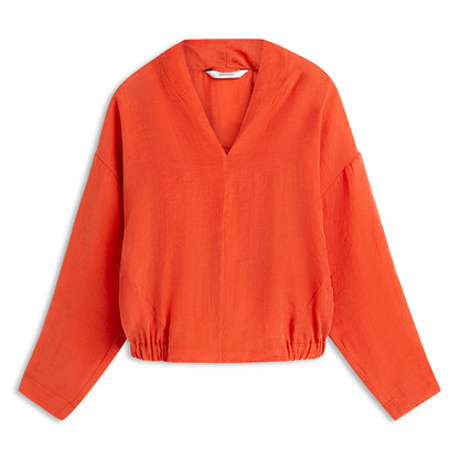 Summum V Neck Top Goji Berry