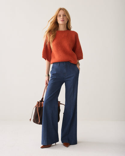 Summum Sweater Mohair Wool Blend Knit Top Goji Berry
