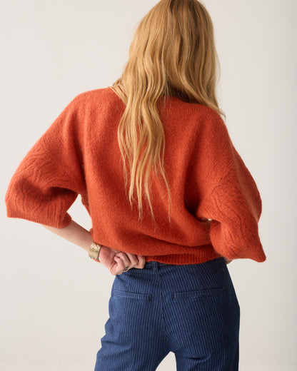 Summum Sweater Mohair Wool Blend Knit Top Goji Berry