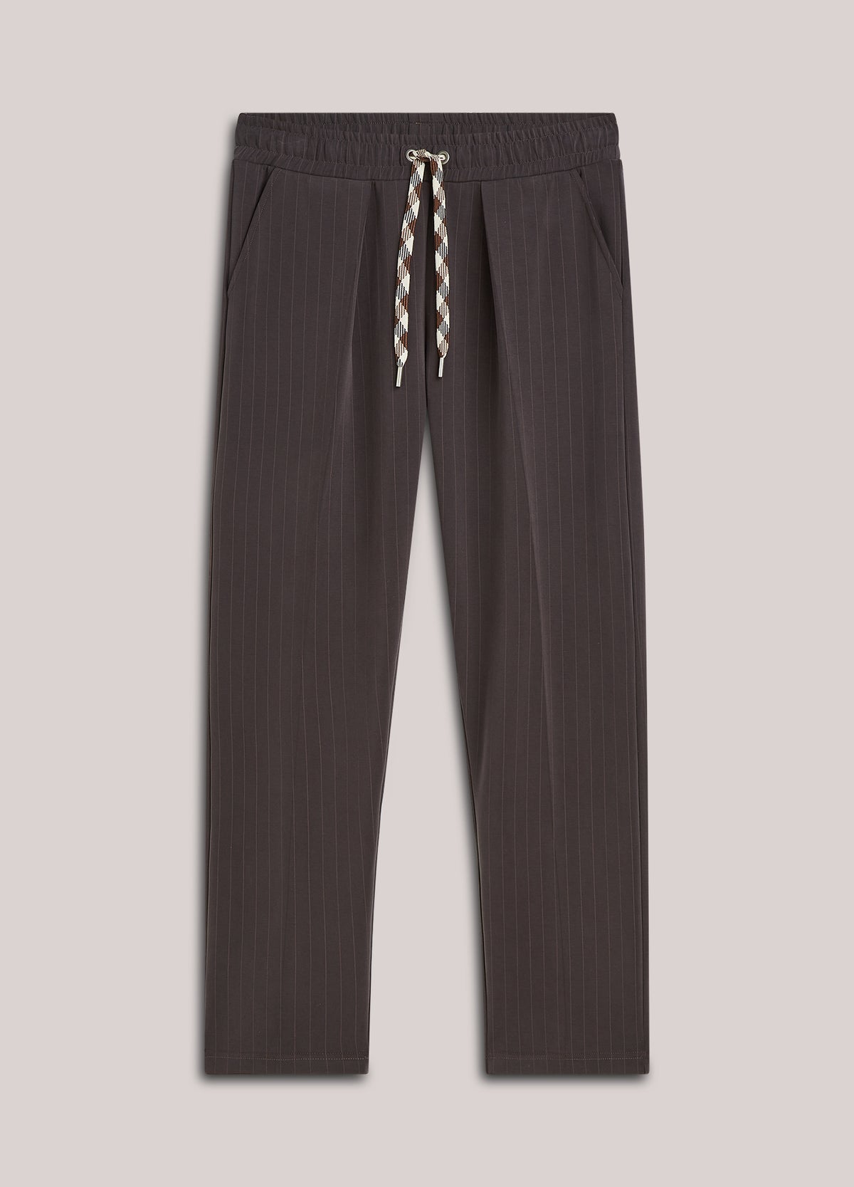 Summum Pants Pinstripe Scuba Trousers Dark Chocolate