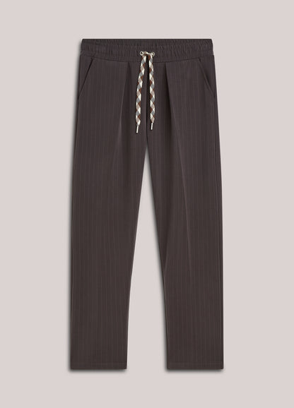 Summum Pants Pinstripe Scuba Trousers Dark Chocolate
