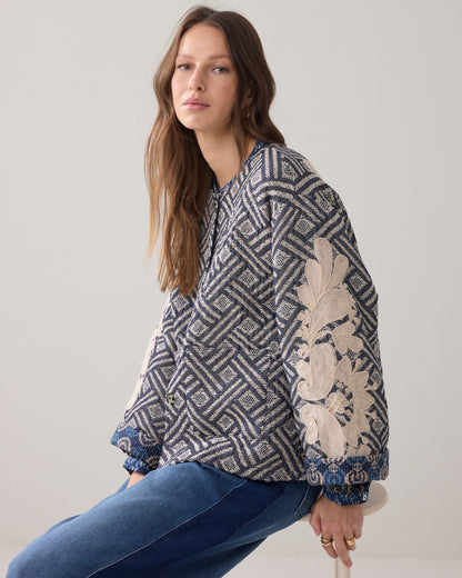 Summum Jacket Blue Jacquard
