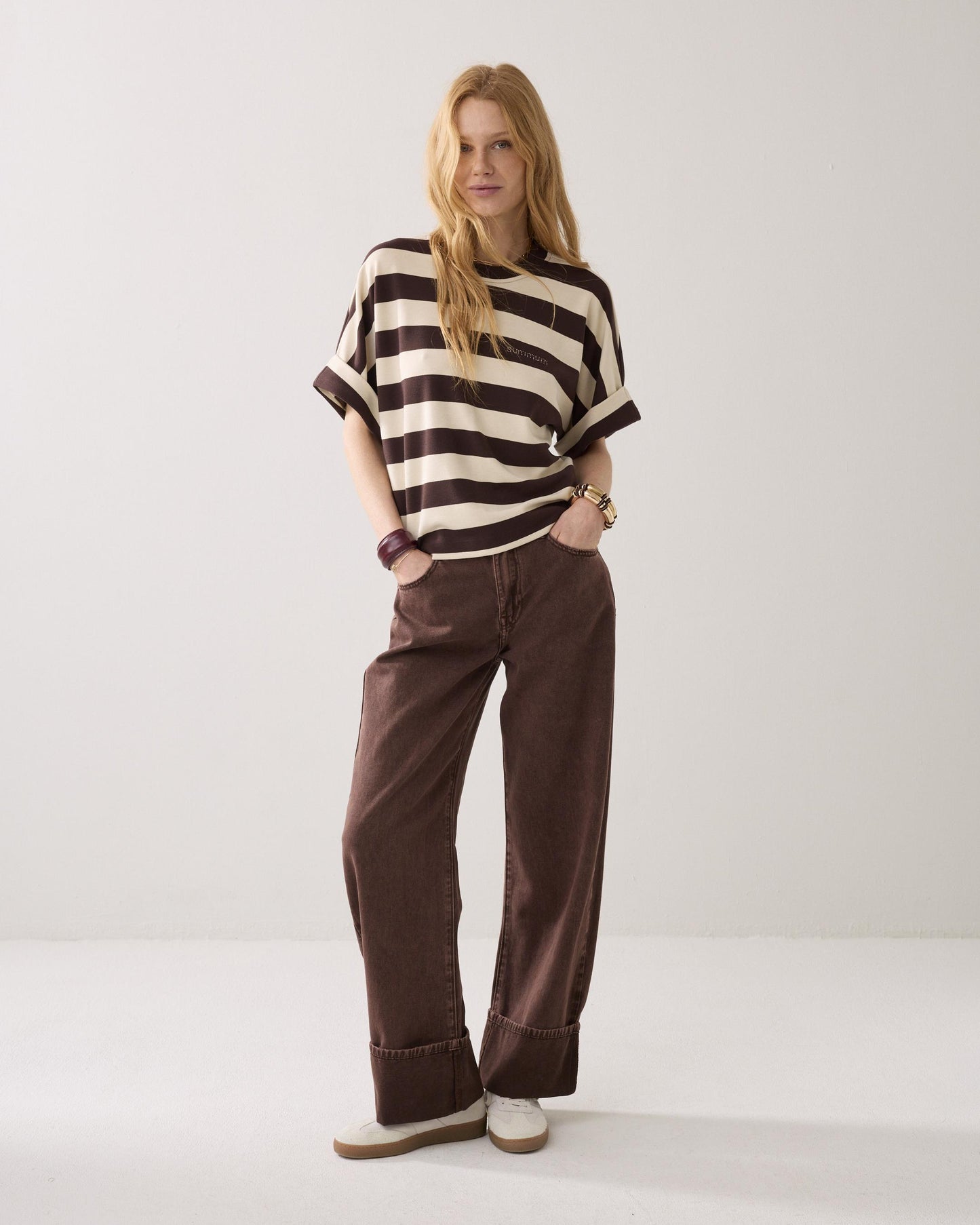 Summum Stripe Top Coffee
