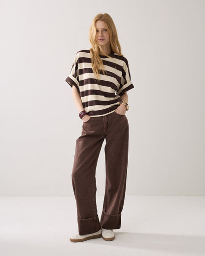 Summum Stripe Top Coffee