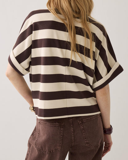 Summum Stripe Top Coffee