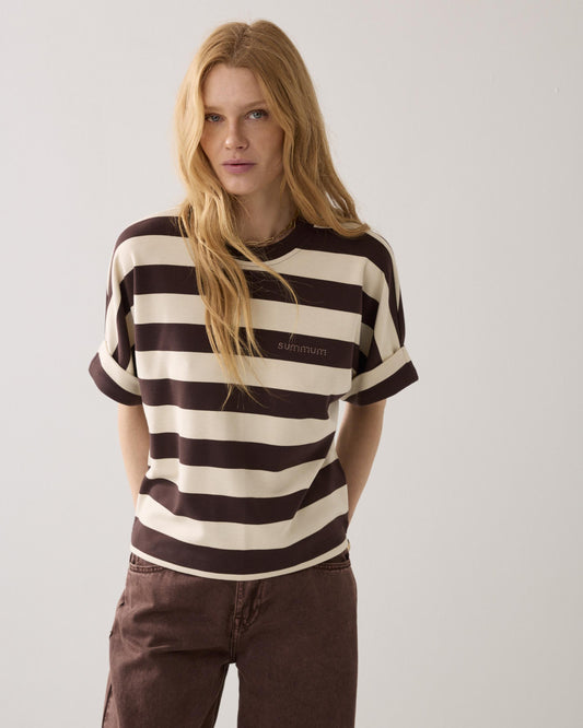 Summum Stripe Top Coffee