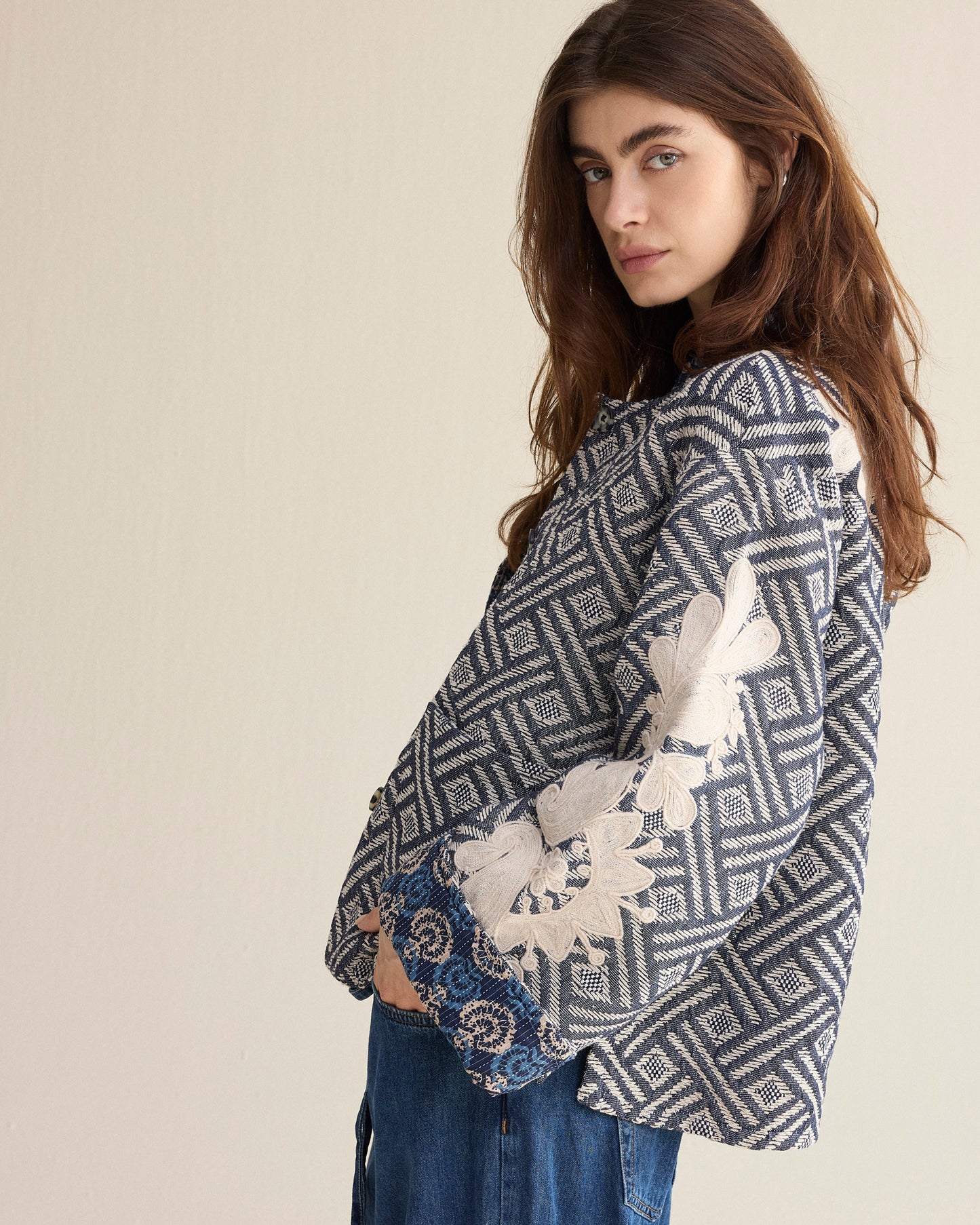 Summum Jacket Blue Jacquard