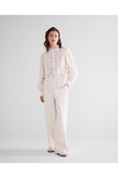 AW24 SUMMUM Lace Organza Blouse