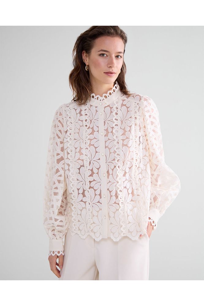 AW24 SUMMUM Lace Organza Blouse