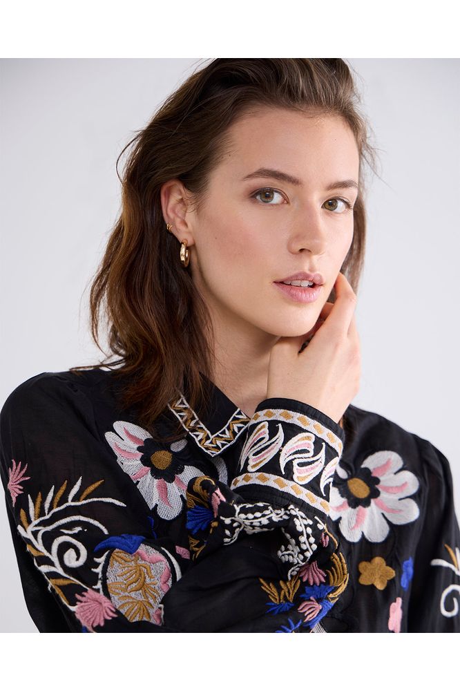 AW24 SUMMUM Voile Embroidered Blouse