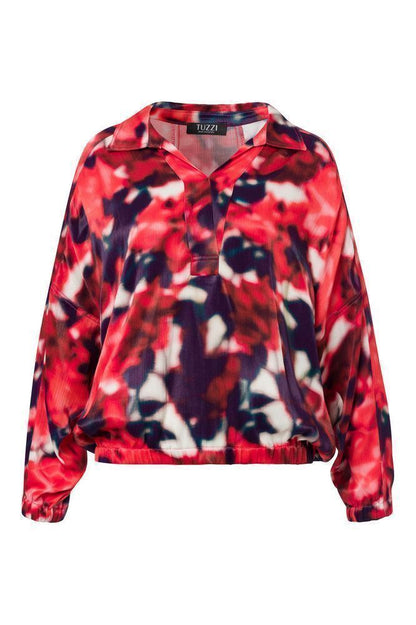 Tuzzi Red Print Blouse