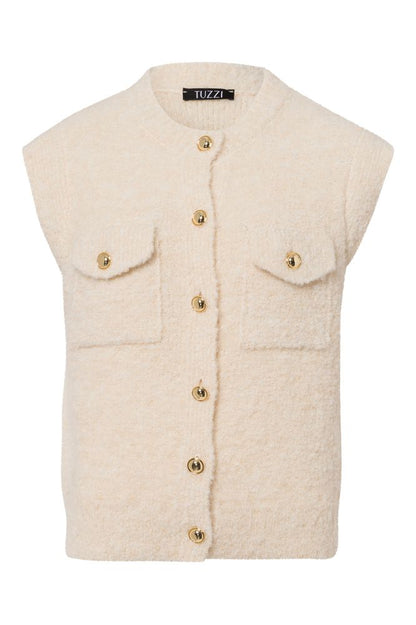Tuzzi Oatmeal Gold Button Vest